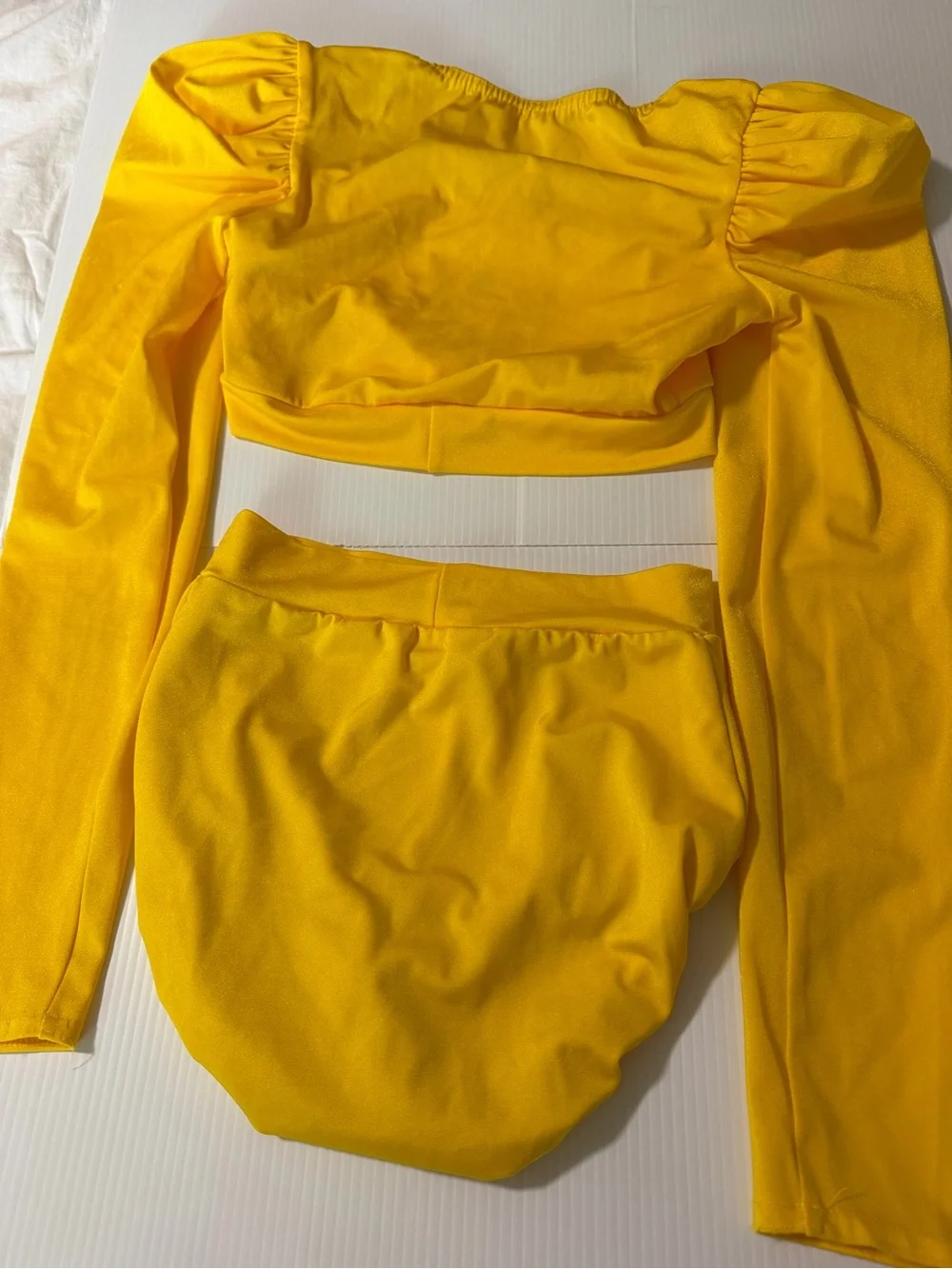 Kelle dance yellow costume 2 piece trunks top POWER THREADS 2821 teen XSA